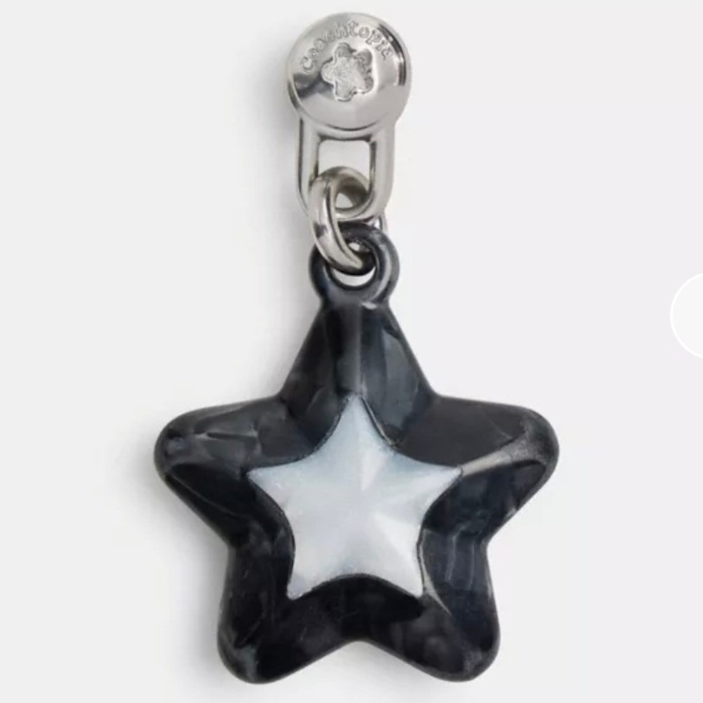 Coachtopia Star Charm OS Black/Chalk Multi New Marbled Resin Bag Accessory